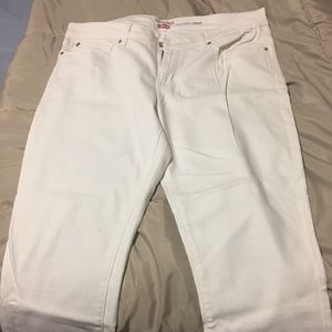 White Denim Levi Crop Jeans